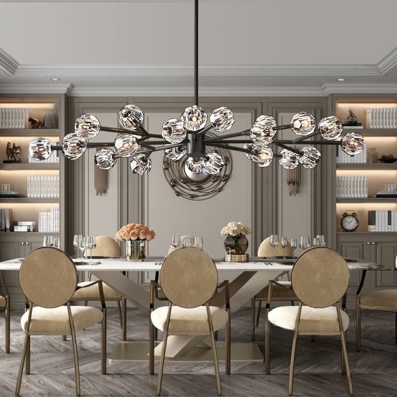 Meridian Smoke Crystal Oval Chandelier 72"