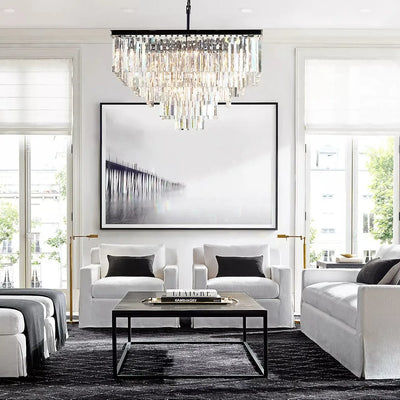 1920s Crystal Square Chandelier