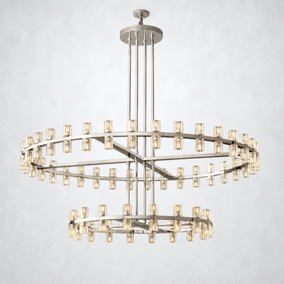 Marlowe Crystal Shades 2-tier Round Chandelier 60''
