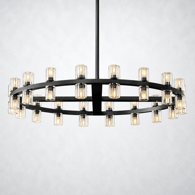 Marlowe Crystal Shades Round Chandelier 36"