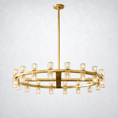 Marlowe Crystal Shades Round Chandelier 36"