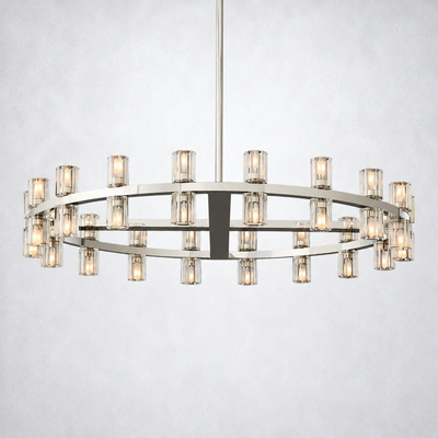 Marlowe Crystal Shades Round Chandelier 36"