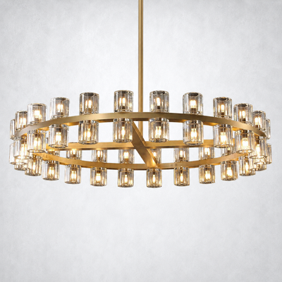 Marlowe Crystal Shades Round Chandelier 48"