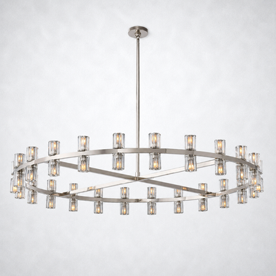 Marlowe Crystal Shades Round Chandelier 48"