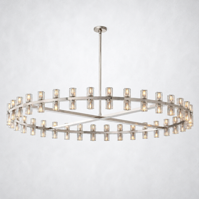 Marlowe Crystal Shades Round Chandelier 60"
