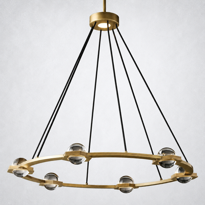 Dorian Crystal Ball Round Chandelier 36"