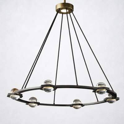 Dorian Crystal Ball Round Chandelier 36"
