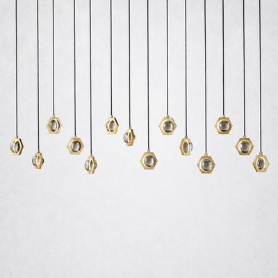 Coikle Crystal Ball Linear Chandelier 72"