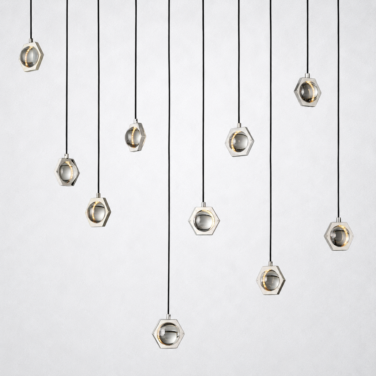 Coikle Crystal Ball Linear Chandelier 72"