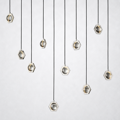 Coikle Crystal Ball Linear Chandelier 72"