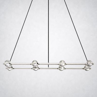 Dorian Crystal Ball Rectangular Chandelier 54"