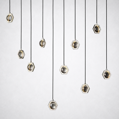 Dorian Crystal Ball Linear Chandelier 54"