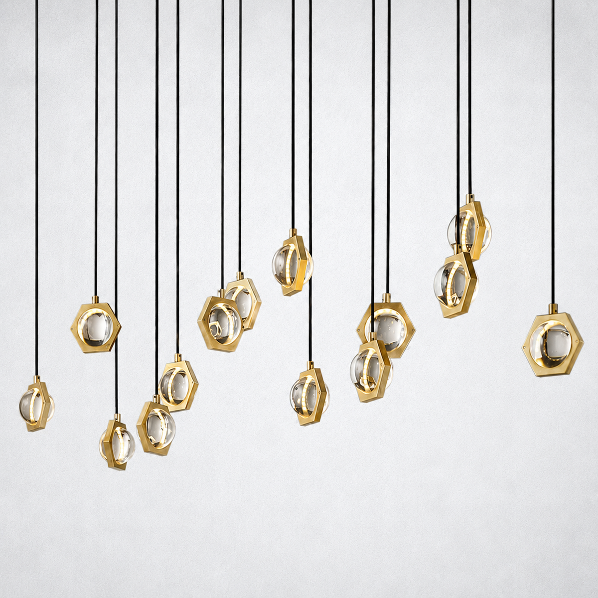 Dorian Crystal Ball Linear Chandelier 54"