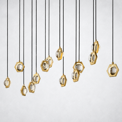 Dorian Crystal Ball Linear Chandelier 54"