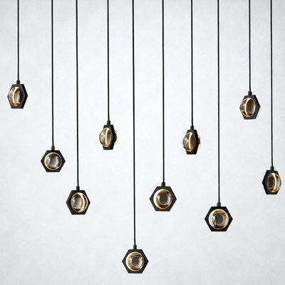 Dorian Crystal Ball Linear Chandelier 54"