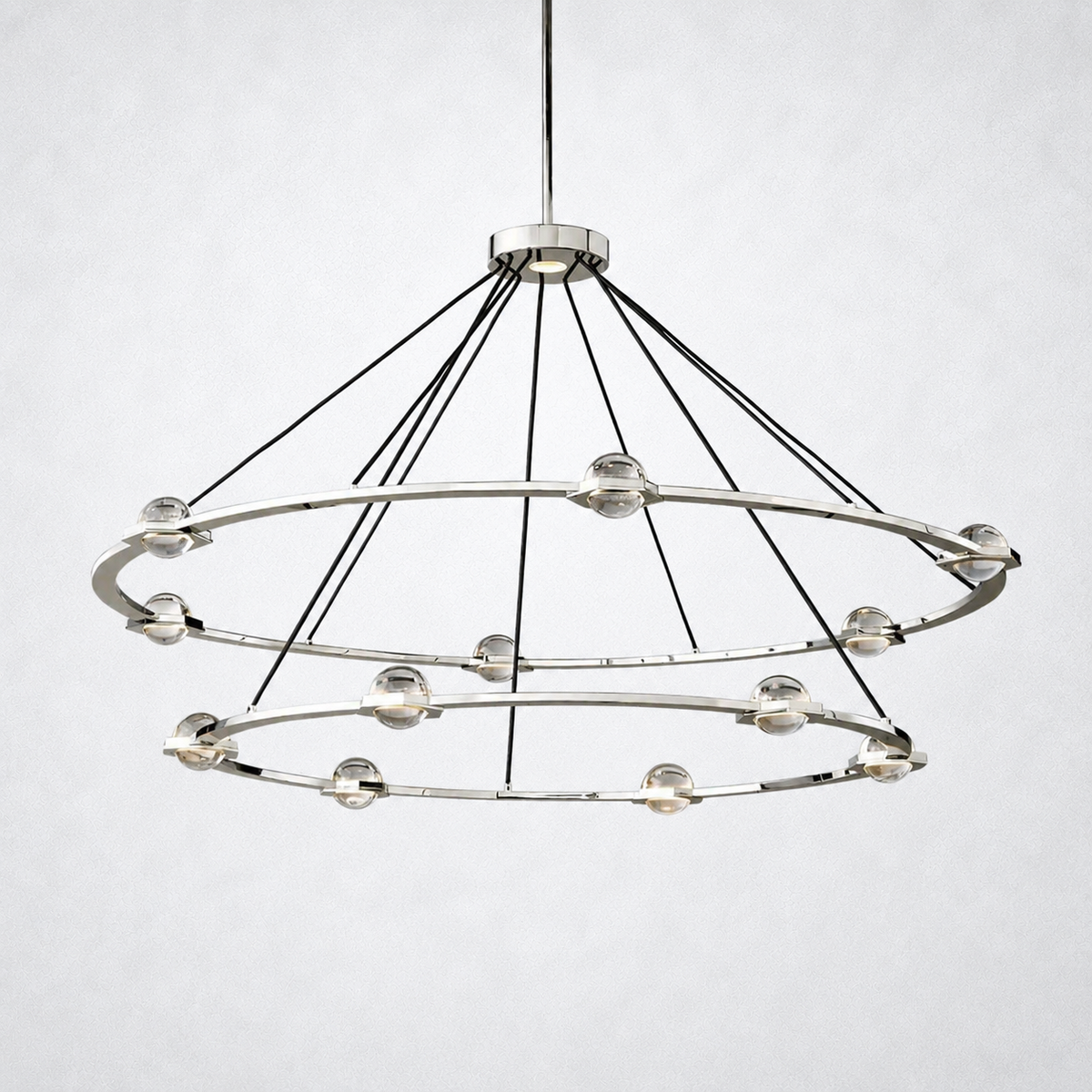 Dorian Crystal Ball 2-Tier Round Chandelier 60"