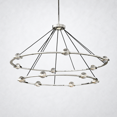 Dorian Crystal Ball 2-Tier Round Chandelier 60"
