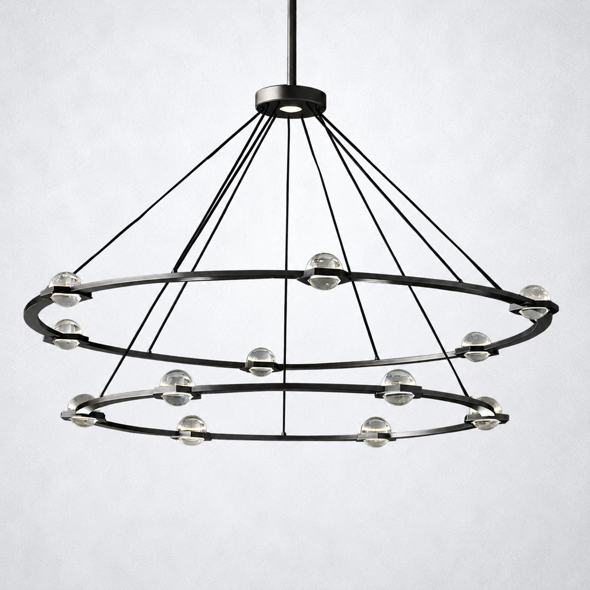 Dorian Crystal Ball 2-Tier Round Chandelier 60"