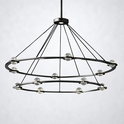 Dorian Crystal Ball 2-Tier Round Chandelier 60"