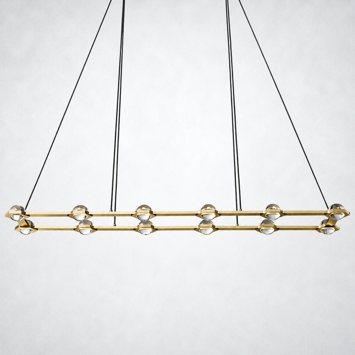 Dorian Crystal Ball Rectangular Chandelier 72"