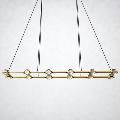Dorian Crystal Ball Rectangular Chandelier 72"