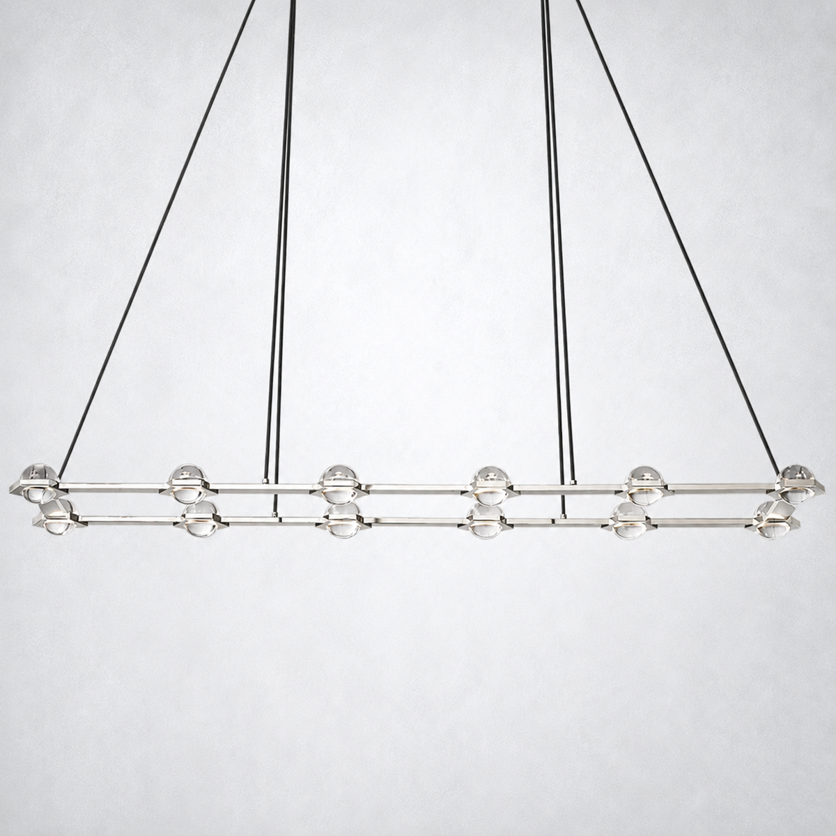Dorian Crystal Ball Rectangular Chandelier 72"