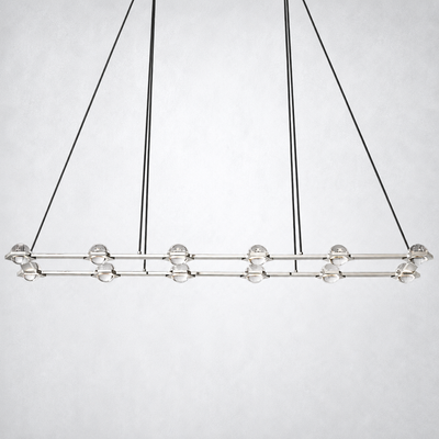 Dorian Crystal Ball Rectangular Chandelier 72"