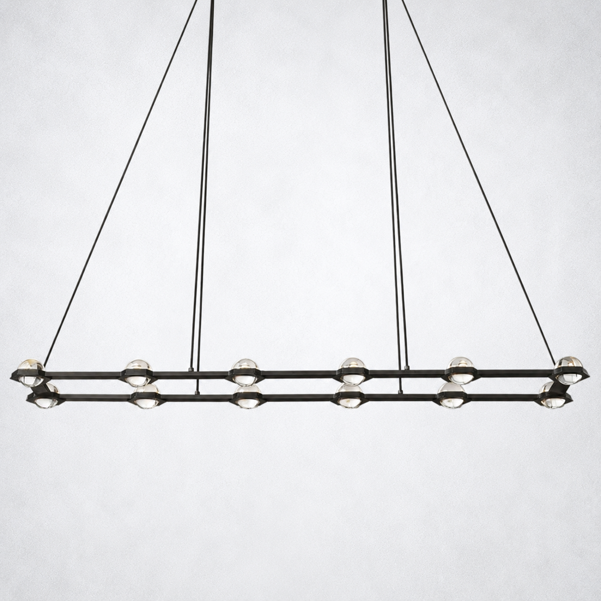Dorian Crystal Ball Rectangular Chandelier 72"