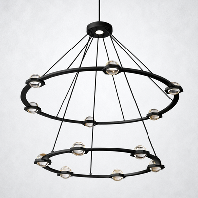 Dorian Crystal Ball 2-Tier Round Chandelier 48"