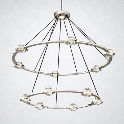 Dorian Crystal Ball 2-Tier Round Chandelier 48"