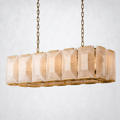 Ellington Alabaster Rectangular Chandelier 42"