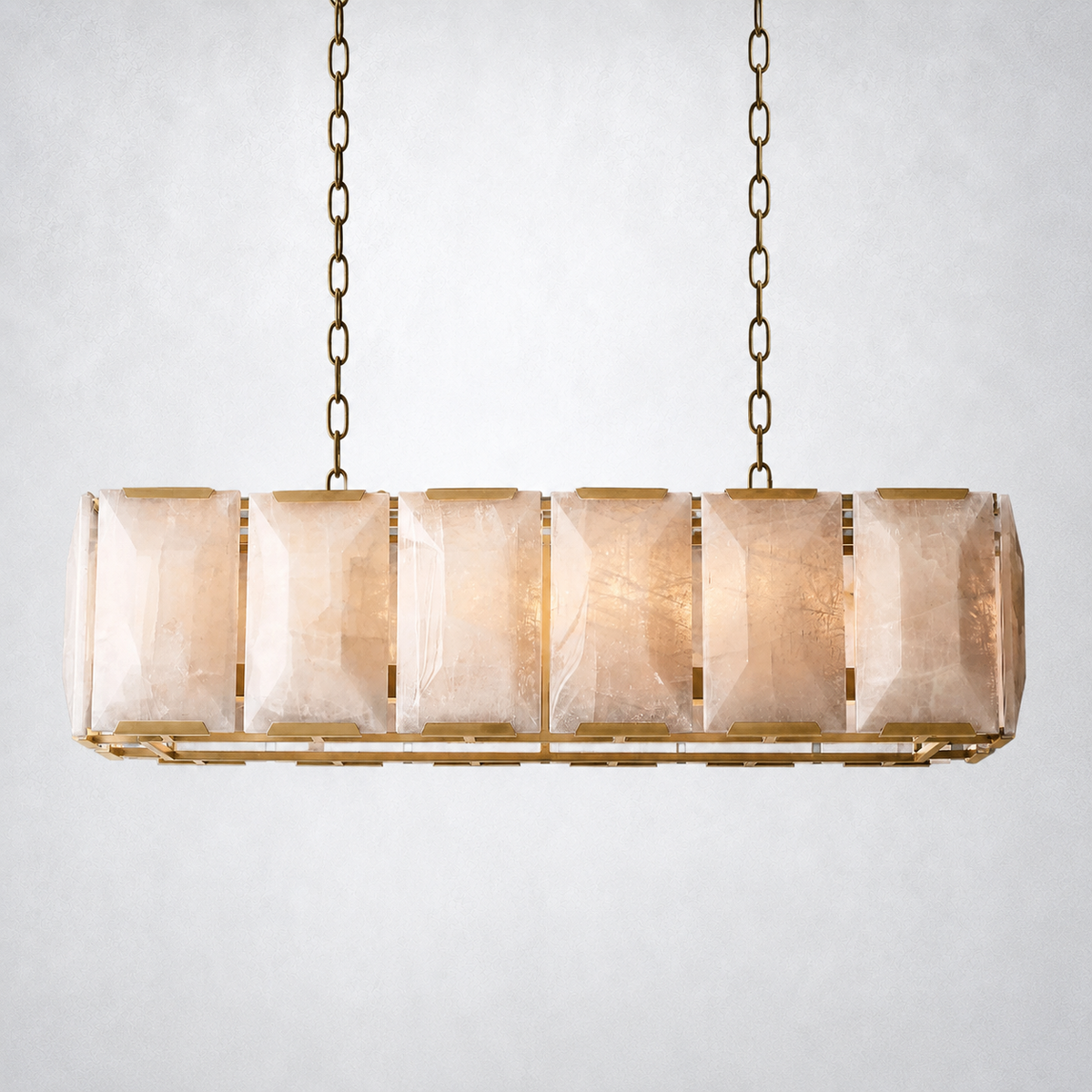 Ellington Alabaster Rectangular Chandelier 42"