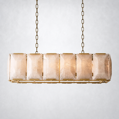 Ellington Alabaster Rectangular Chandelier 42"