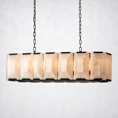 Ellington Alabaster Rectangular Chandelier 42"