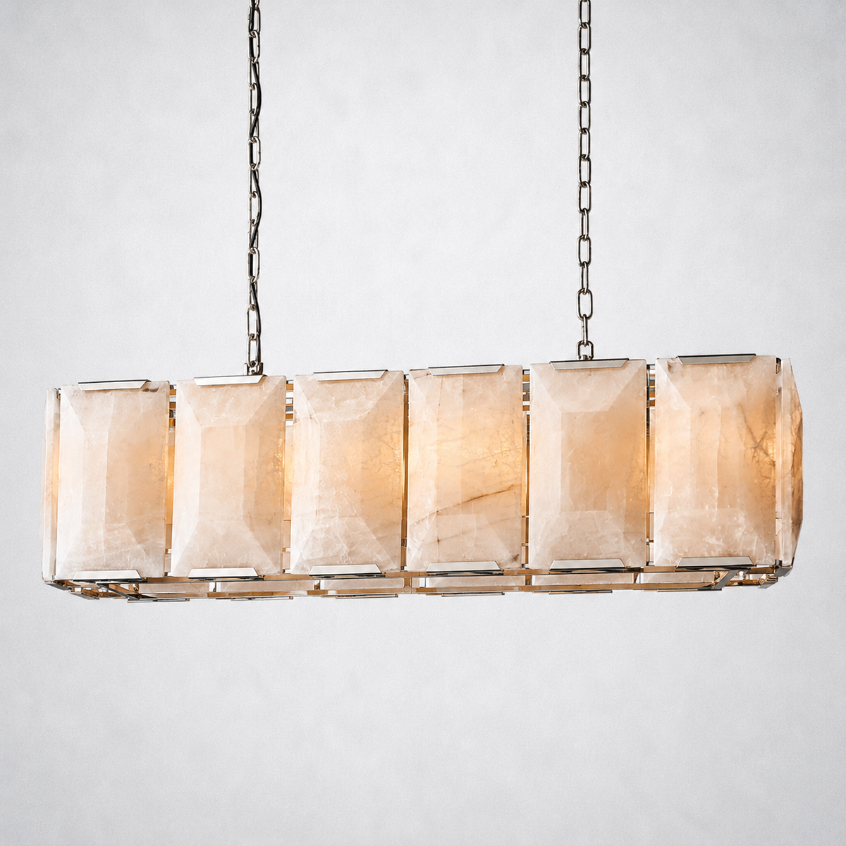 Ellington Alabaster Rectangular Chandelier 42"