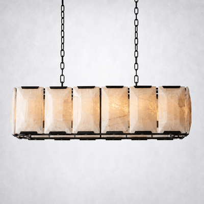 Ellington Alabaster Rectangular Chandelier 42"