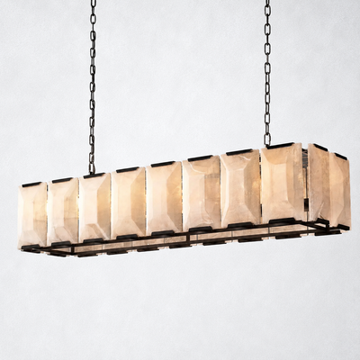 Ellington Alabaster Rectangular Chandelier 54"
