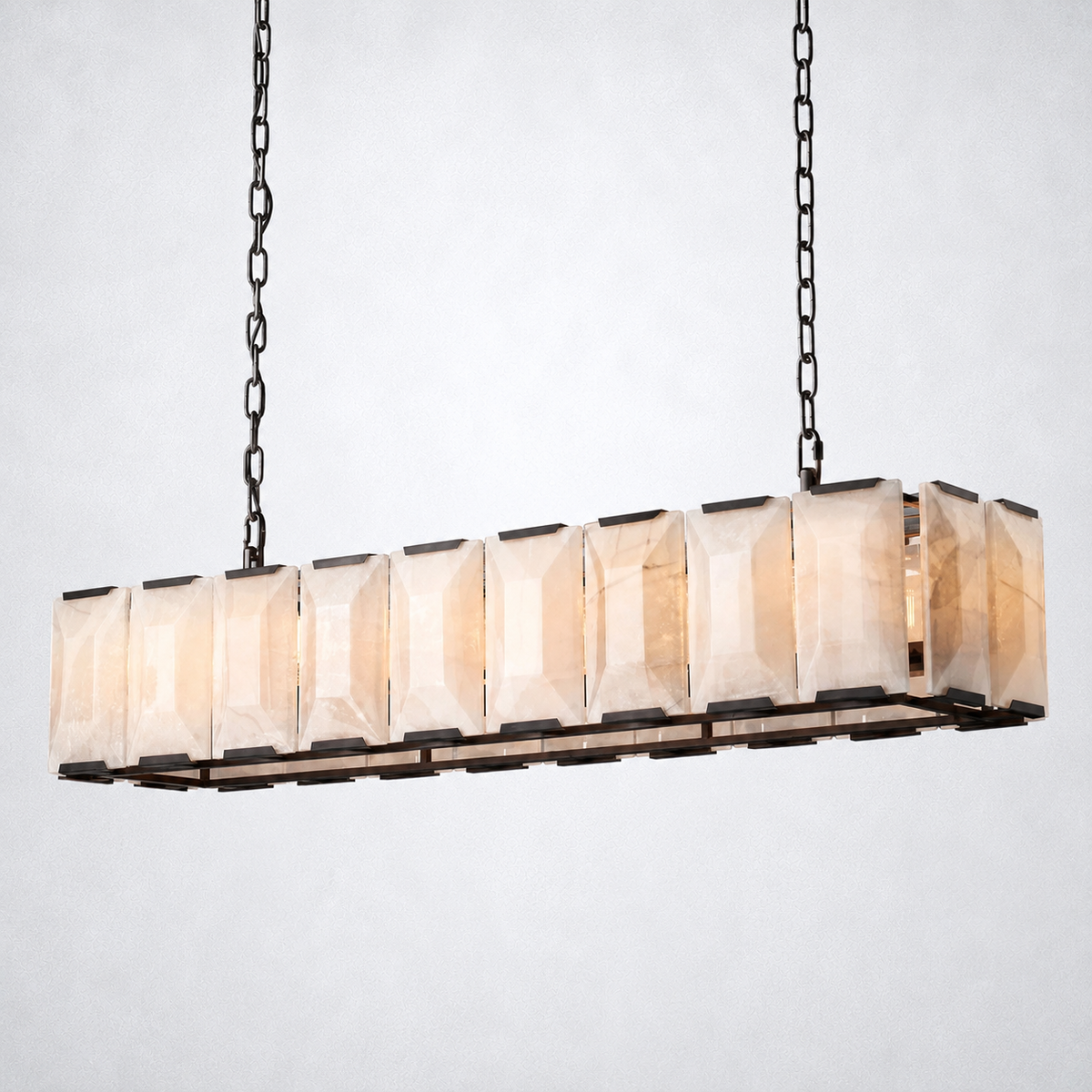 Ellington Alabaster Rectangular Chandelier 62"