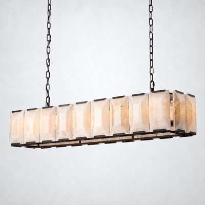 Ellington Alabaster Rectangular Chandelier 62"