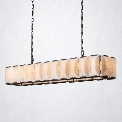 Ellington Alabaster Rectangular Chandelier 74"