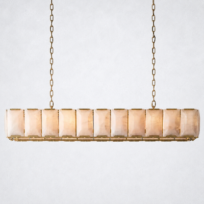 Ellington Alabaster Rectangular Chandelier 74"