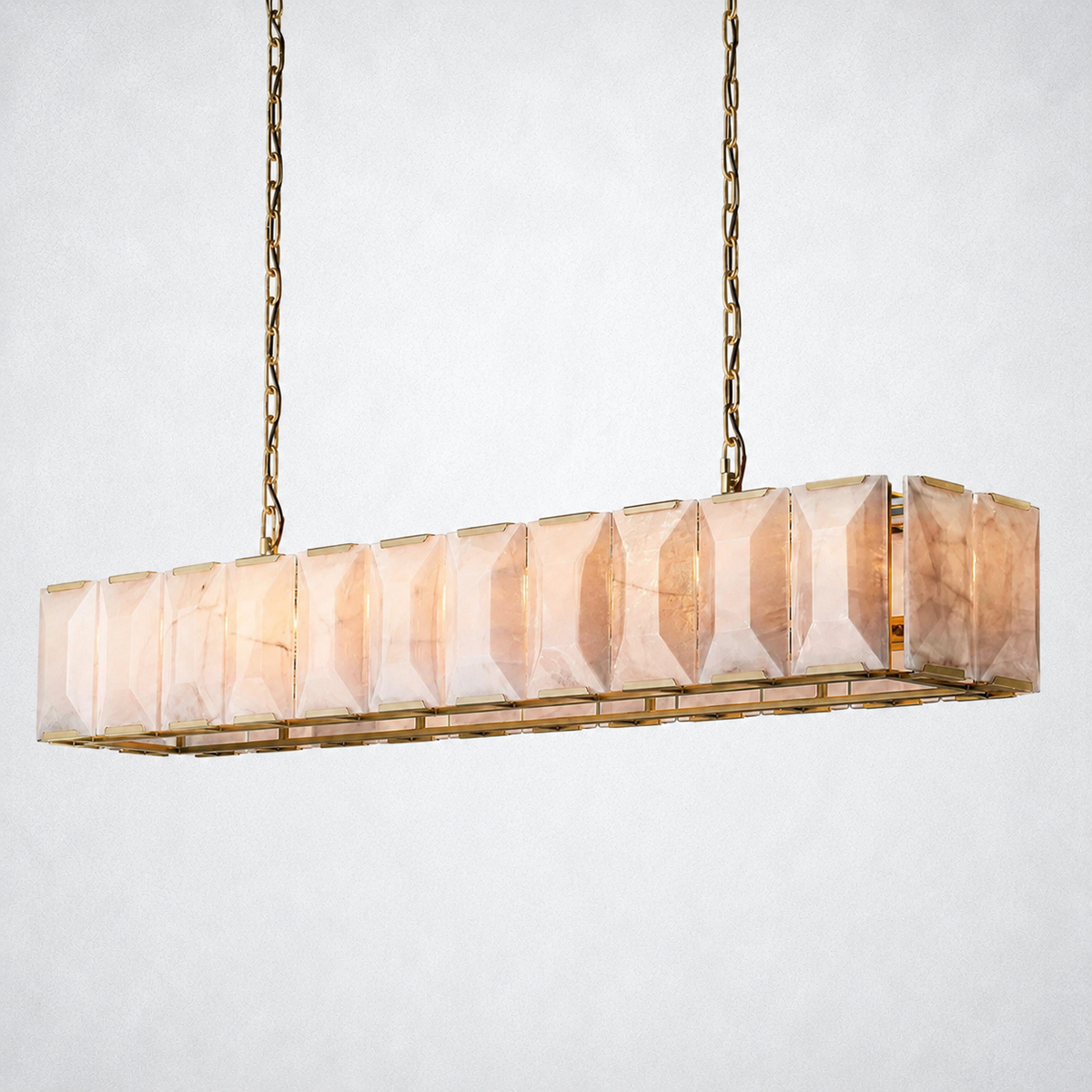Ellington Alabaster Rectangular Chandelier 74"