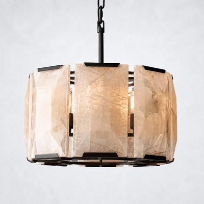Ellington Alabaster Round Chandelier 19"