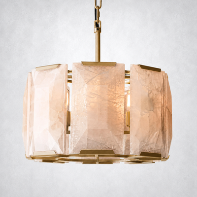 Ellington Alabaster Round Chandelier 19"