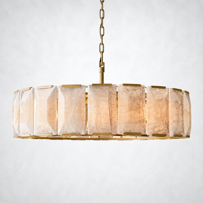 Ellington Alabaster Round Chandelier 43"