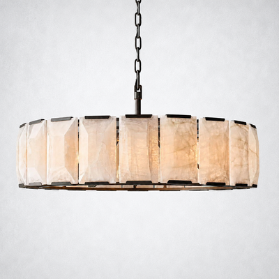 Ellington Alabaster Round Chandelier 43"