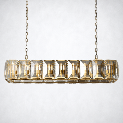 Ellington Crystal Rectangular Chandelier 62"
