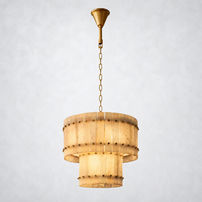 Sorella Alabaster Round Tiered Chandelier 22"