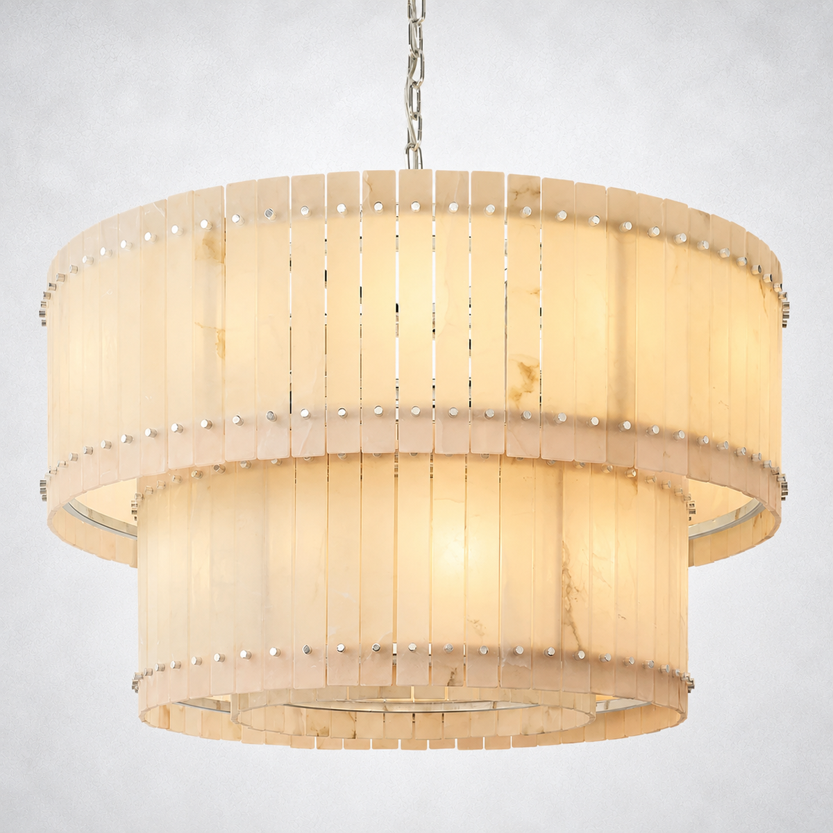 Sorella Alabaster Round Tiered Chandelier 48"