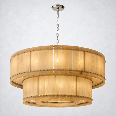 Sorella Alabaster Round Tiered Chandelier 60"